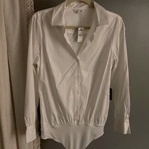 Express White button down bodysuit